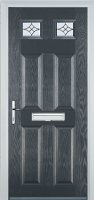 4 Panel 2 Square Elegance Timber Solid Core Door in Anthracite Grey