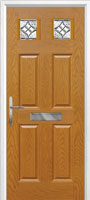 4 Panel 2 Square Elegance Timber Solid Core Door in Oak