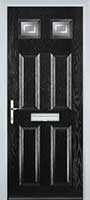 4 Panel 2 Square Enfield Timber Solid Core Door in Black
