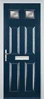 4 Panel 2 Square Enfield Timber Solid Core Door in Dark Blue