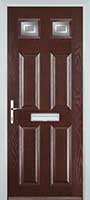 4 Panel 2 Square Enfield Timber Solid Core Door in Darkwood