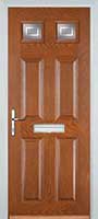 4 Panel 2 Square Enfield Timber Solid Core Door in Oak