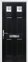 4 Panel 2 Square Finesse Timber Solid Core Door in Black