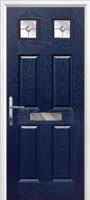 4 Panel 2 Square Finesse Timber Solid Core Door in Dark Blue