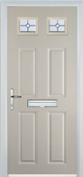 4 Panel 2 Square Finesse Timber Solid Core Door in Cream