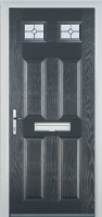 4 Panel 2 Square Finesse Timber Solid Core Door in Anthracite Grey