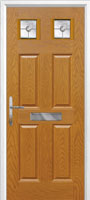 4 Panel 2 Square Finesse Timber Solid Core Door in Oak