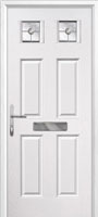 4 Panel 2 Square Finesse Timber Solid Core Door in White
