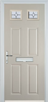 4 Panel 2 Square Flair Timber Solid Core Door in Cream