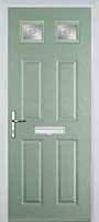 4 Panel 2 Square Staxton Timber Solid Core Door in Chartwell Green