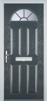 4 Panel Sunburst Timber Solid Core Door in Anthracite Grey