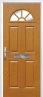 4 Panel Sunburst Timber Solid Core Door in Oak