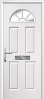 4 Panel Sunburst Timber Solid Core Door in White