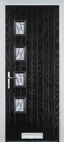 4 Square (off set) Abstract Timber Solid Core Door in Black