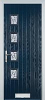 4 Square (off set) Abstract Timber Solid Core Door in Dark Blue