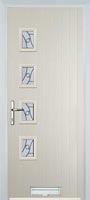 4 Square (off set) Abstract Timber Solid Core Door in Cream