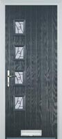 4 Square (off set) Abstract Timber Solid Core Door in Anthracite Grey