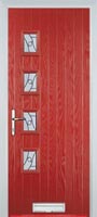 4 Square (off set) Abstract Timber Solid Core Door in Red