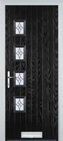 4 Square (off set) Elegance Timber Solid Core Door in Black