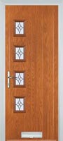 4 Square (off set) Elegance Timber Solid Core Door in Oak