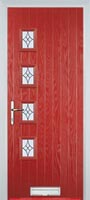 4 Square (off set) Elegance Timber Solid Core Door in Red