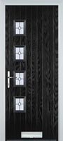 4 Square (off set) Finesse Timber Solid Core Door in Black