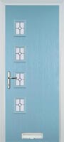 4 Square (off set) Finesse Timber Solid Core Door in Duck Egg Blue
