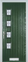 4 Square (off set) Finesse Timber Solid Core Door in Green