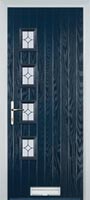 4 Square (off set) Flair Timber Solid Core Door in Dark Blue