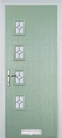 4 Square (off set) Flair Timber Solid Core Door in Chartwell Green