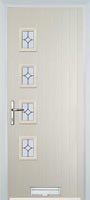 4 Square (off set) Flair Timber Solid Core Door in Cream