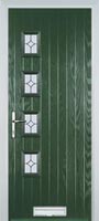 4 Square (off set) Flair Timber Solid Core Door in Green