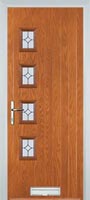 4 Square (off set) Flair Timber Solid Core Door in Oak