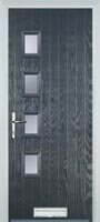 4 Square (off set) Glazed Timber Solid Core Door in Anthracite Grey