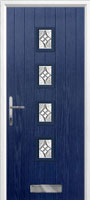 4 Square (centre) Elegance Timber Solid Core Door in Dark Blue