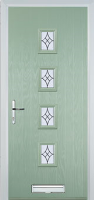 4 Square (centre) Elegance Timber Solid Core Door in Chartwell Green