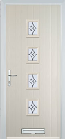 4 Square (centre) Elegance Timber Solid Core Door in Cream