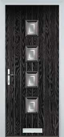 4 Square (centre) Enfield Timber Solid Core Door in Black Brown