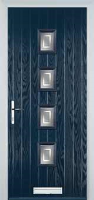 4 Square (centre) Enfield Timber Solid Core Door in Dark Blue