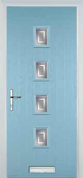 4 Square (centre) Enfield Timber Solid Core Door in Duck Egg Blue