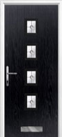 4 Square (centre) Finesse Timber Solid Core Door in Black
