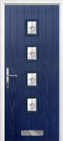 4 Square (centre) Finesse Timber Solid Core Door in Dark Blue