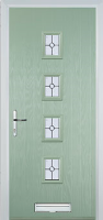 4 Square (centre) Finesse Timber Solid Core Door in Chartwell Green