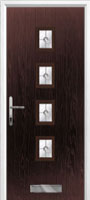 4 Square (centre) Finesse Timber Solid Core Door in Darkwood