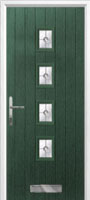 4 Square (centre) Finesse Timber Solid Core Door in Green