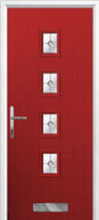 4 Square (centre) Finesse Timber Solid Core Door in Red