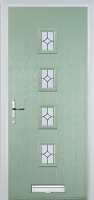 4 Square (centre) Flair Timber Solid Core Door in Chartwell Green