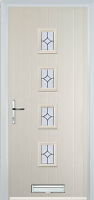 4 Square (centre) Flair Timber Solid Core Door in Cream