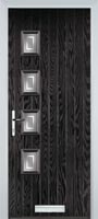 4 Square (off set) Enfield Timber Solid Core Door in Black Brown