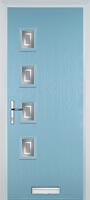 4 Square (off set) Enfield Timber Solid Core Door in Duck Egg Blue